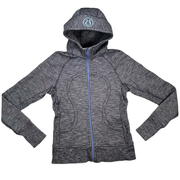 Lululemon Scuba Hoodie Grey with Deep‎ Indigo Size 4 - Picture 7 of 14